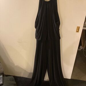 Wide leg jumpsuit size L. Elastic waist and back zipper.